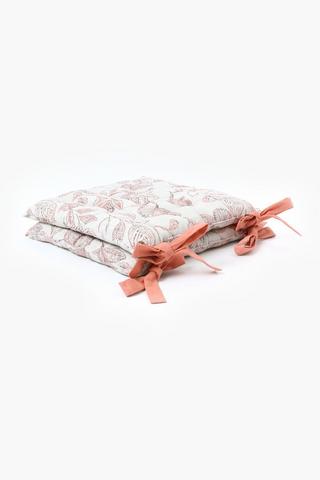 2 Pack Mocton Botanical Chair Pads, 40x40cm