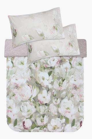 Polycotton Paradise Floral Reversible Duvet Cover Set