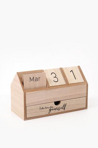 Wooden Calendar Storage Box, 13x22cm