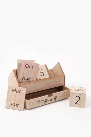 Wooden Calendar Storage Box, 13x22cm
