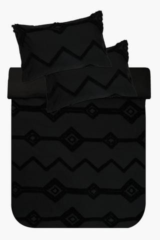Tufted Geometric Duvet Cover Set
