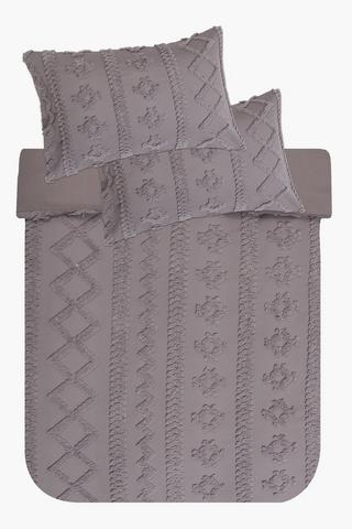 Tufted Geometric Duvet Cover Set