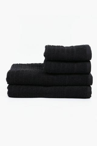 4 Pack Cotton Jacquard Rhodes Towel Set