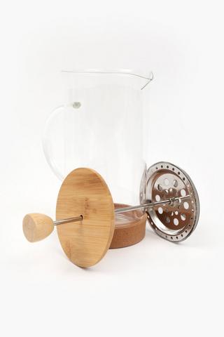 Glass And Bamboo Coffee Plunger, 1l