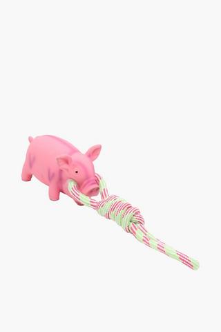 Pig On Rope Pet Toy