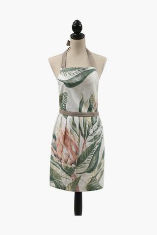 Printed Floral Cotton Apron