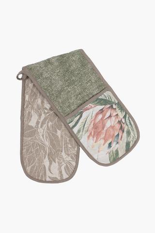 Printed Floral Cotton Double Oven Glove