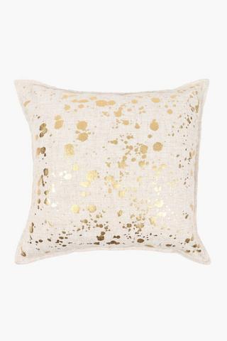 Printed Spotted Foil Scatter Cushion, 60x60cm