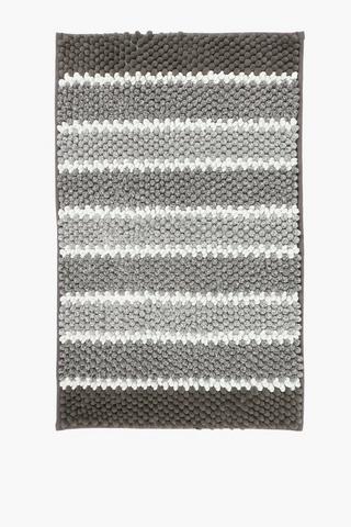 Shaggy Pile Ombre Stripe Bath Mat, 50x80cm