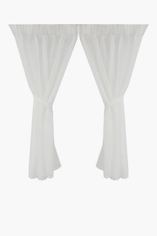 2 Pack Sheer Lines Cafe Curtain, 110x120cm