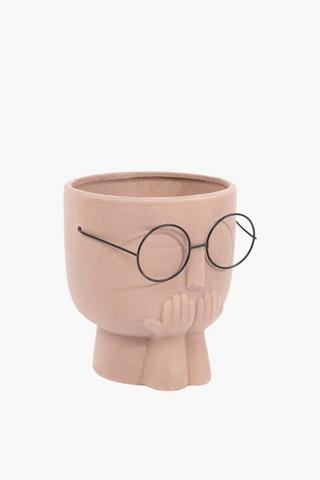 Spectacle Ceramic Planter, 14x15cm