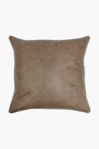 Printed Genuine Leather U And G Feather Scatter Cushion, 60x60cm