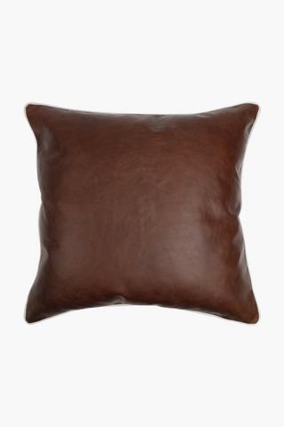 Printed Genuine Leather U And G Feather Scatter Cushion, 60x60cm