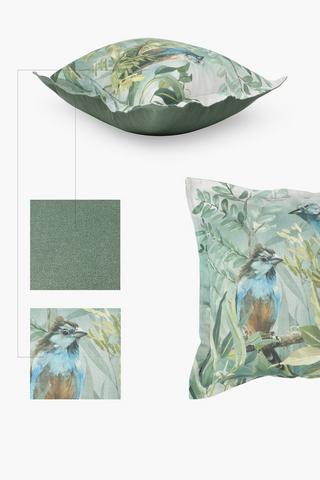 Printed Waxbill Bird Scatter Cushion, 55x55cm