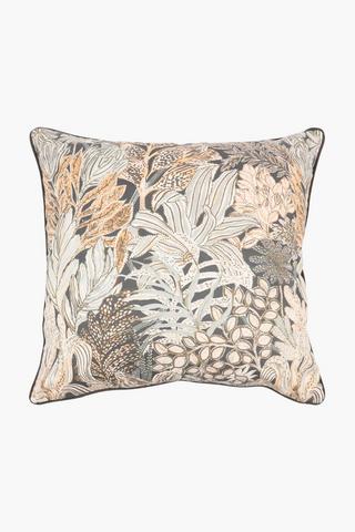 Premium Printed Rustic Botanic Java Feather Scatter Cushion, 60x60cm