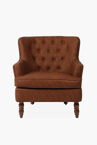 Deep Button Wingback Pu Chair
