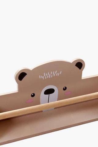 Wooden Teddy Wall Shelf