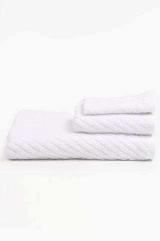 3 Pack Cotton Jacquard Diagonal Stripe Towel Set
