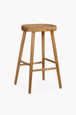 Elm Wood Curved Bar Stool