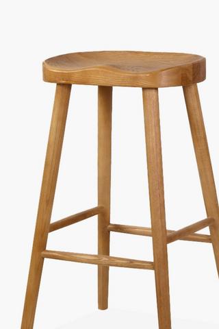 Elm Wood Curved Bar Stool
