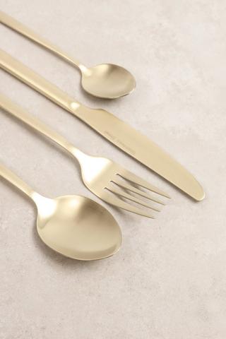 16 Piece Metallic Cutlery Set