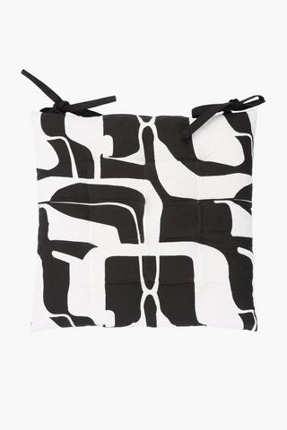 Printed Faro Abstract Cotton Chairpad, 40x40cm
