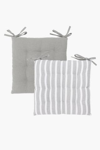 2 Pack Ray Stripe Chair Pad, 40x40cm
