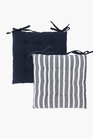 2 Pack Ray Stripe Chair Pad, 40x40cm