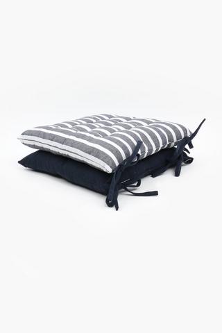 2 Pack Ray Stripe Chair Pad, 40x40cm