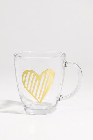 Decal Heart Glass Mug