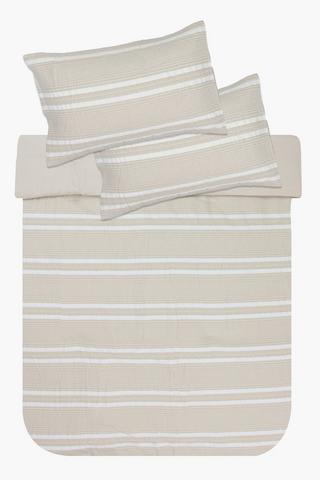 Soft Touch Seersucker Two Tone Stripe Comforter Set