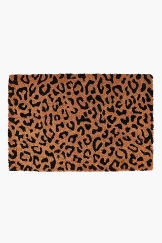 Printed Coir Leopard Doormat, 40x60cm