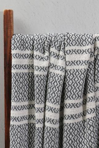 Polycotton Geometric Jacquard Throw, 140x180cm