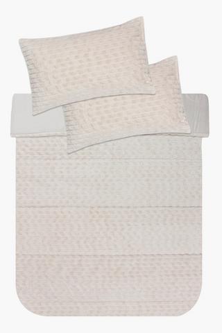 Plush Ribbed Coral Fleece Comforter Set