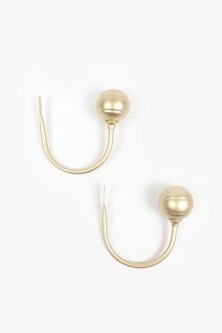 2 Pack Brushed Metal Ball Hold Back