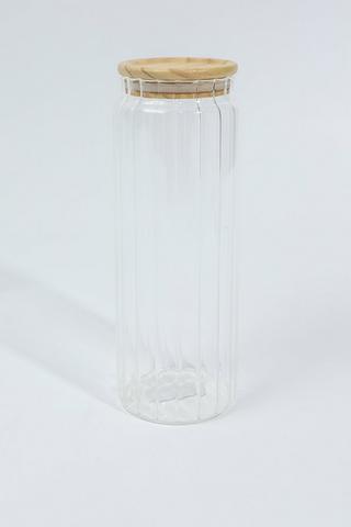 Ribbed Glass Pasta Jar