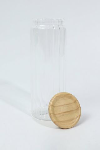 Ribbed Glass Pasta Jar