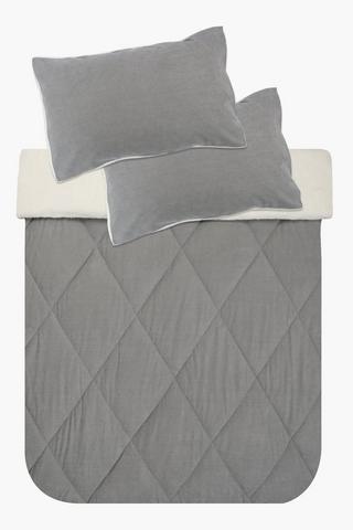 Soft Touch Jacquard Sherpa Comforter Set