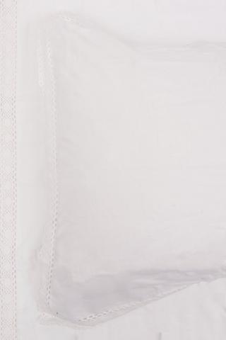 Premium Cotton 2 Pack Lace Edge Standard Pillowcase