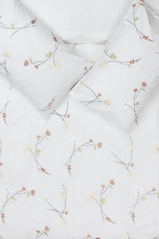 Premium Cotton 144 Thread Count Embroidered Floral Duvet Cover Set