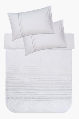 132 Thread Count Premium Embroidered Elko Duvet Cover Set