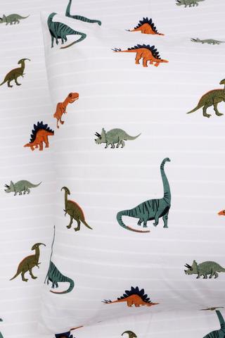 Brushed Soft Touch Winter Printed Dino Single Pillowcase