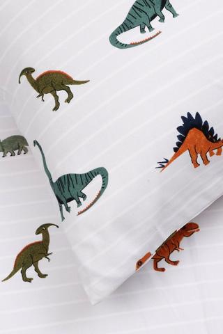 Brushed Soft Touch Winter Printed Dino Single Pillowcase