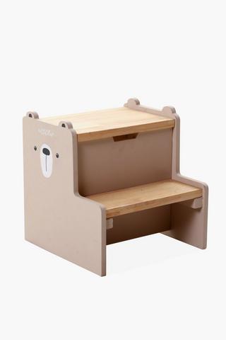 Wooden Teddy Step Stool