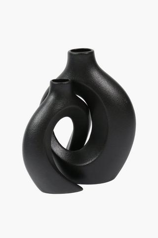 2 Piece Urban Interlock Vases, 17x22cm