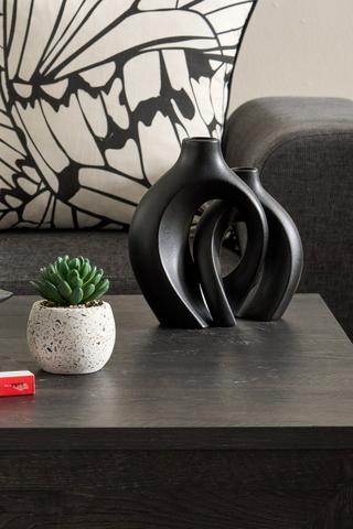 2 Piece Urban Interlock Vases, 17x22cm