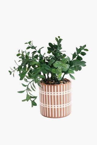Greenery In Elko Stripe Pot, 9x22cm