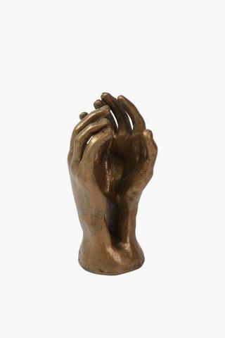 Resin Close Palm Statue, 12x25cm