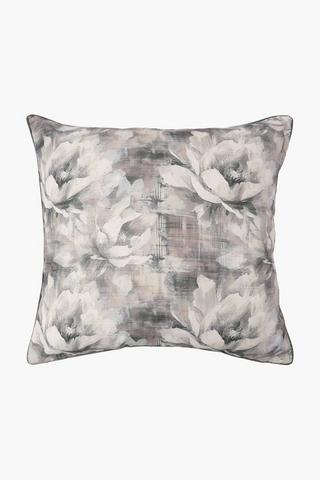 Premium Printed Floral Splash Feather Scatter Cushion, 60x60cm