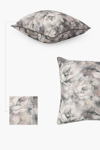 Premium Printed Floral Splash Feather Scatter Cushion, 60x60cm